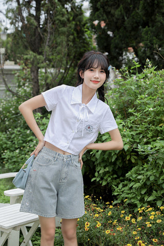 Saturn Embroidered Shorts