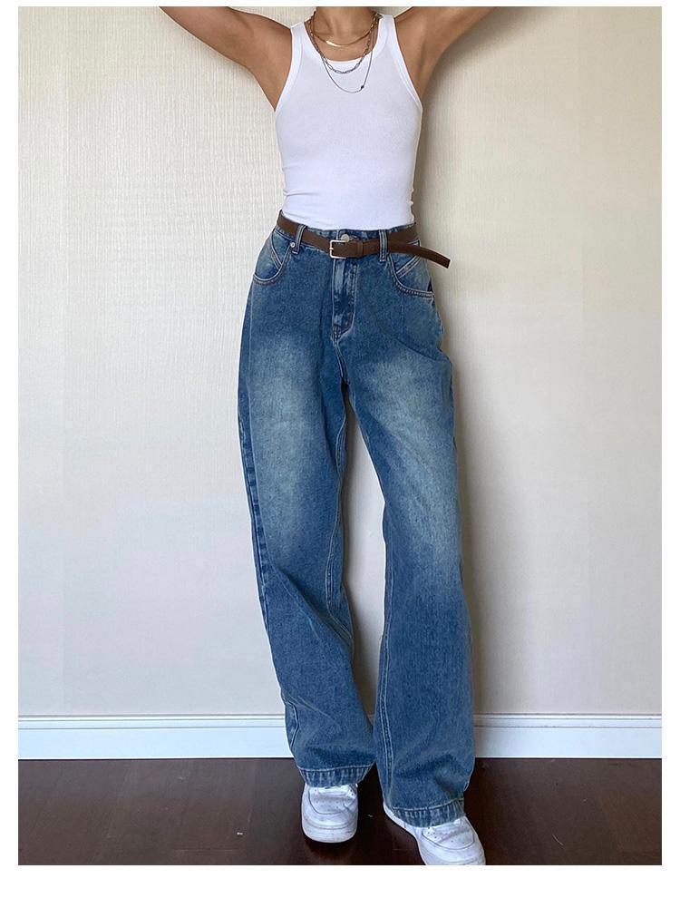 Washed Classic Denim Boyfriend Jeans