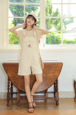 Honey Bear Short Overalls