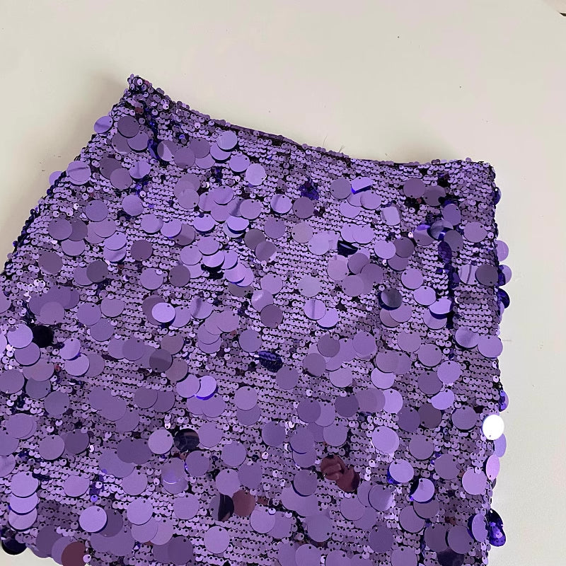 Minifalda de lentejuelas gruesas