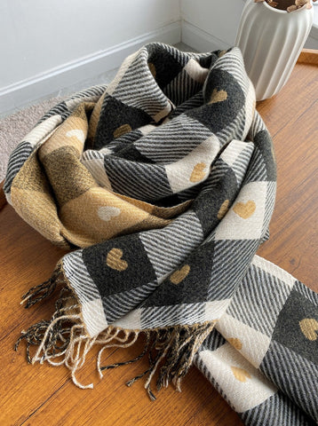 Heart Checkerboard Scarf