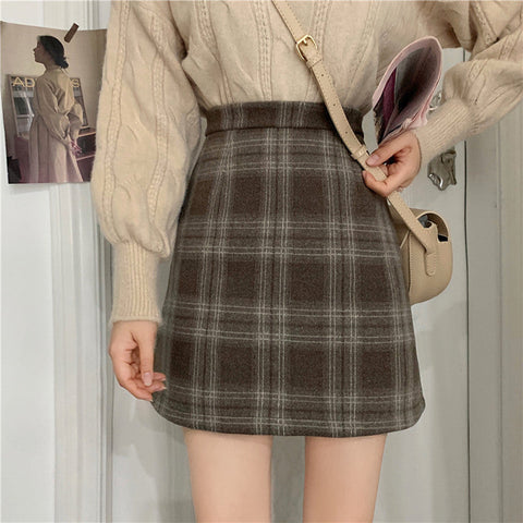 Ashy Plaid Mini Skirt