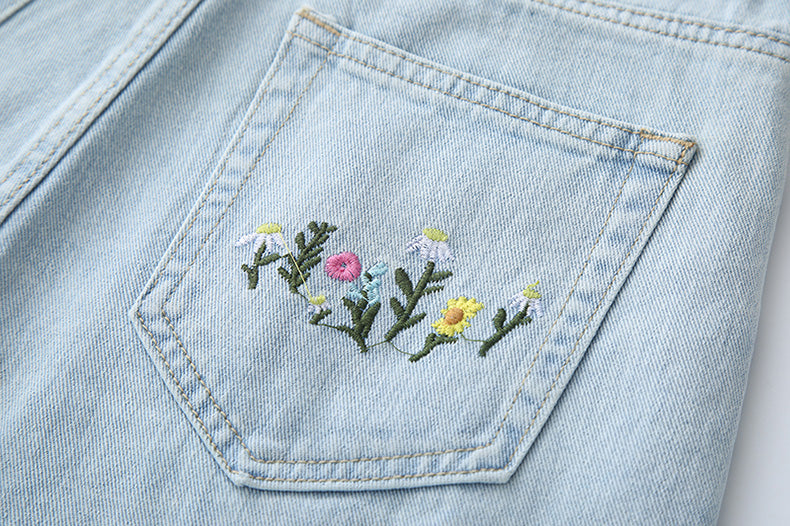 Summer Flowers Embroidered Shorts