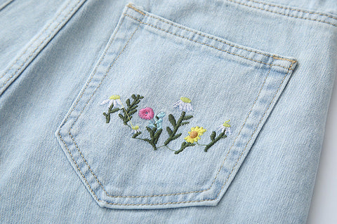 Summer Flowers Embroidered Shorts