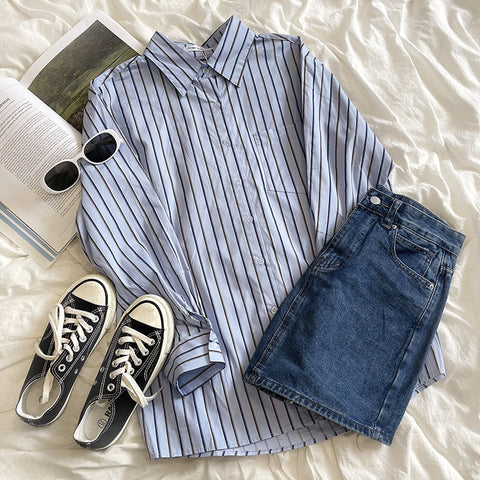 Everyday Stripe Button Up Shirt