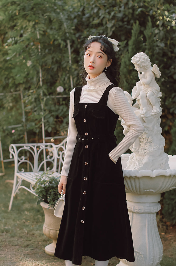 Corduroy Button Up Midi Dress