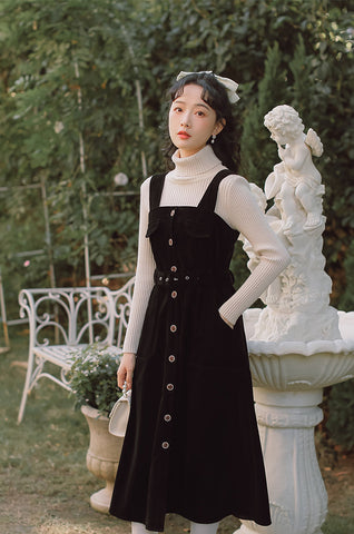 Corduroy Button Up Midi Dress