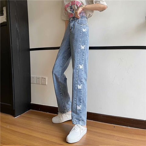 Butterfly Embroidered Jeans