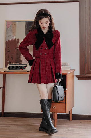 Mistletoe Velvet Tweed Set