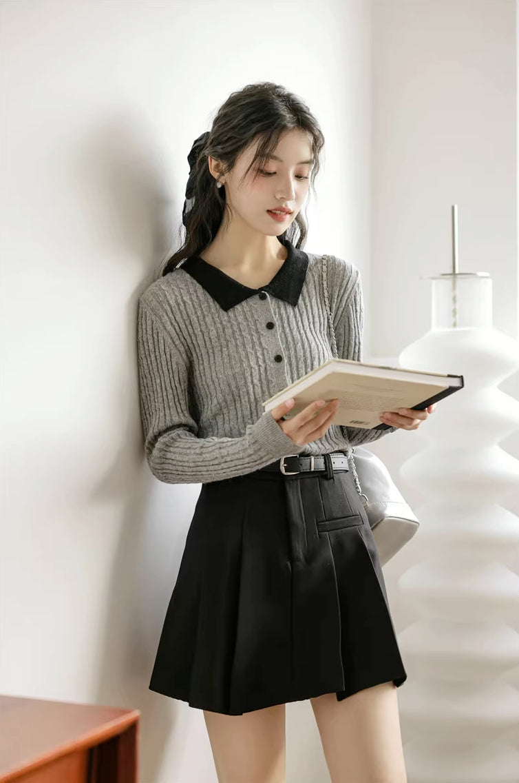 Minifalda plisada preppy