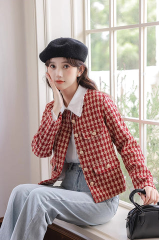 Houndstooth Tweed Jacket