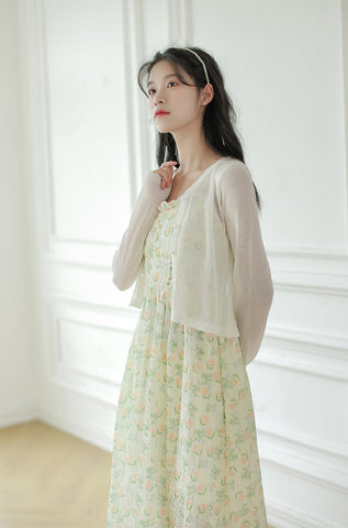 Vestido camisola con estampado de jardín de acuarela