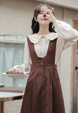 Little Baker Button Up Pinafore Dress