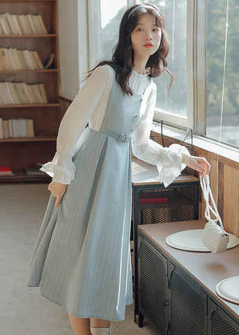 Vestido estilo pichi de rayas pastel