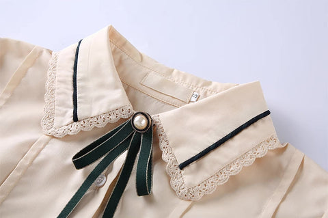 Langärmliges Crêpe-Hosenträgerrock-Set