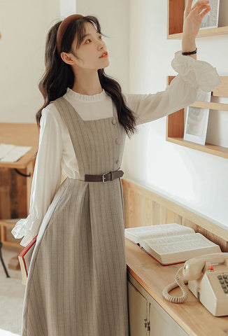 Vestido estilo pichi de rayas pastel