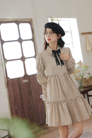 Curiosity Plaid Shirt Dress