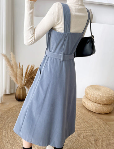 Corduroy Button Up Midi Dress