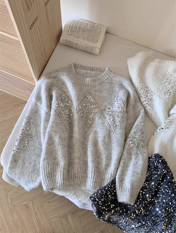 Sequin Diamond Sweater