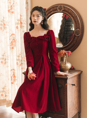 Vestido midi de ante de manzana venenosa