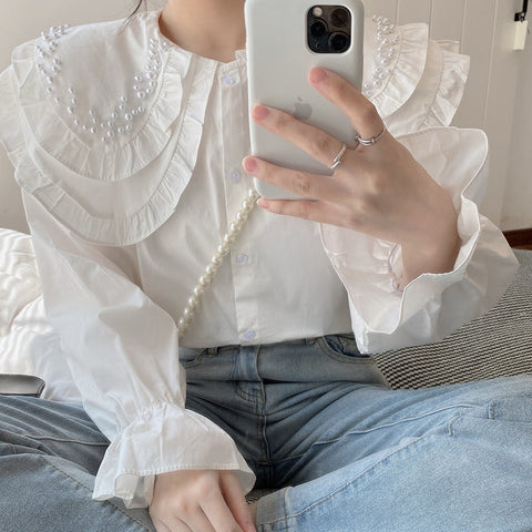 Pearl Peter Pan Button Up Shirt