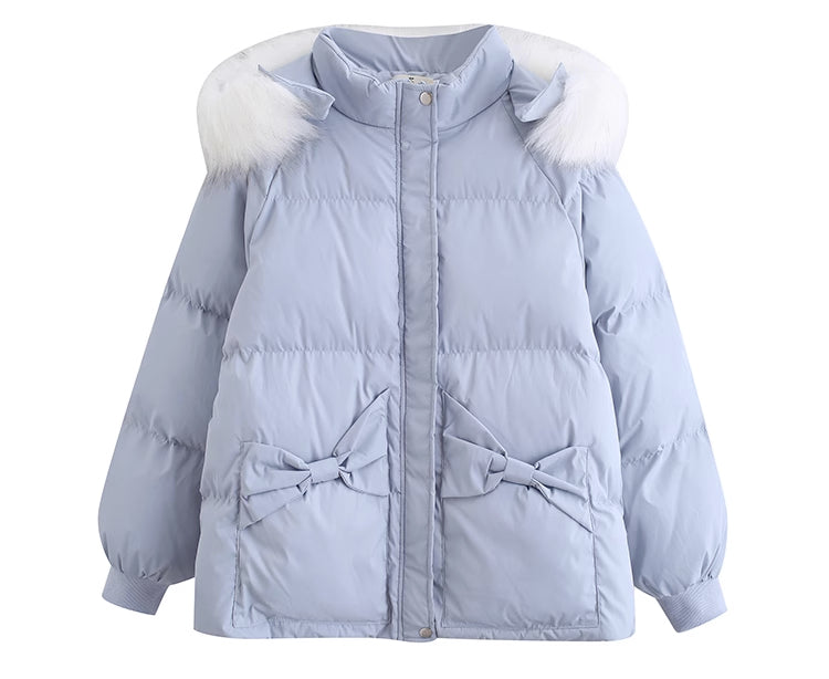 Pufferjacke mit kleiner Schleife