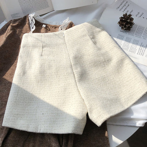 Pearl Trim Tweed Shorts