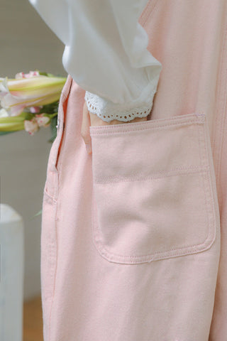 Denim-Overall mit Daisy Chain-Stickerei