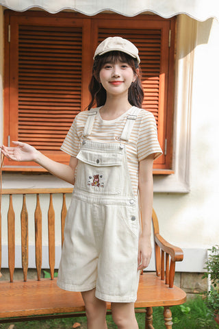 Honey Bear Short Overalls