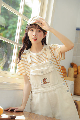 Honey Bear Short Overalls