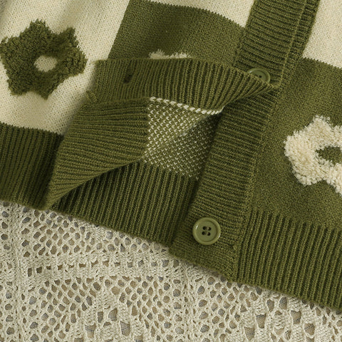 Chaleco retro Daisy con bloques de color y doble uso