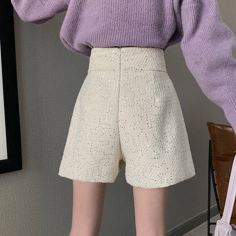 Pantalones cortos de tweed con lentejuelas a medida