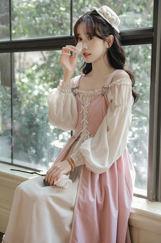 Two-Piece Corset Peasant Dress