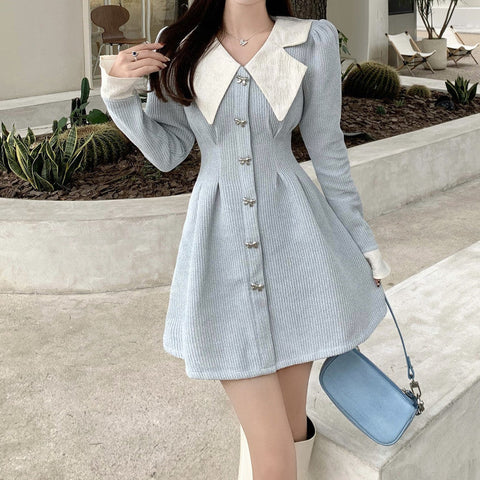 Sweet Bow Peter Pan Knit Dress