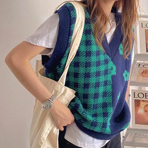 Gingham Daisy Vest