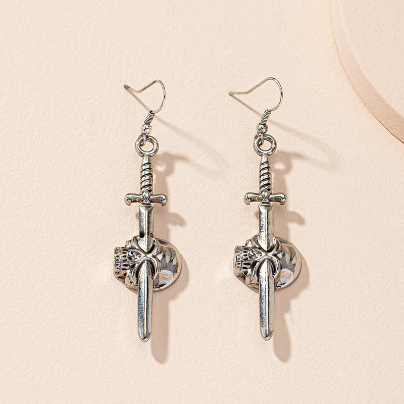 Dagger Skull Earrings