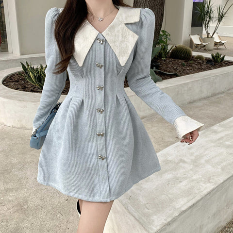 Sweet Bow Peter Pan Knit Dress