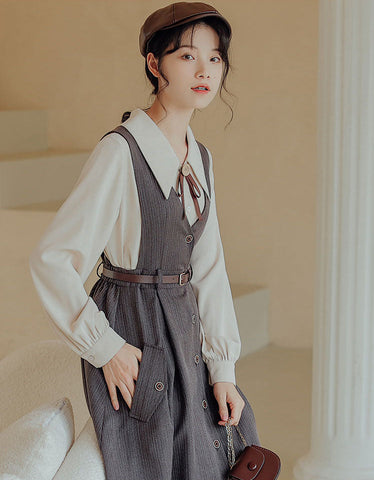 Traveller's Pinafore-Set mit Nadelstreifen