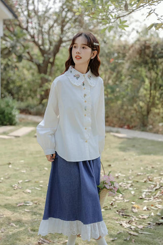 Floral Bouquet Embroidered Blouse