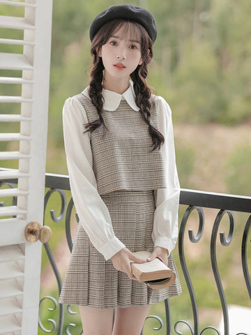 Preppy-kariertes zweiteiliges Set