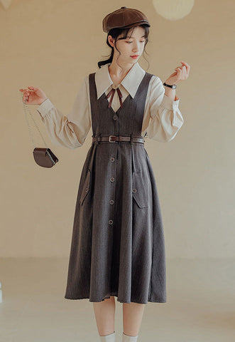 Traveller's Pinafore-Set mit Nadelstreifen