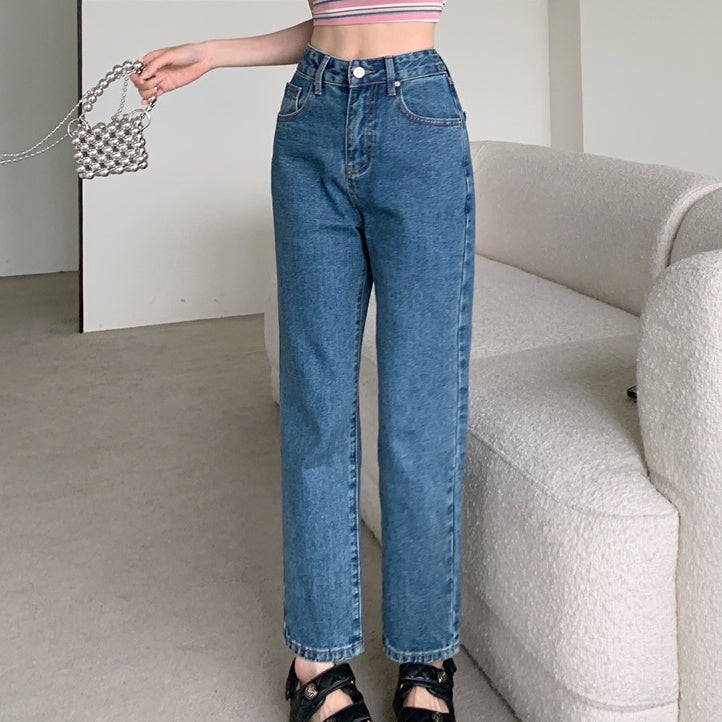 Mushroom Embroidered Mom Jeans