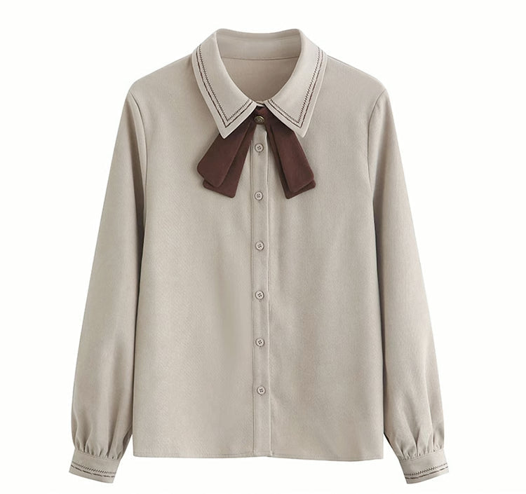 Hosenträgerrock / Bluse aus Cord-Wildleder