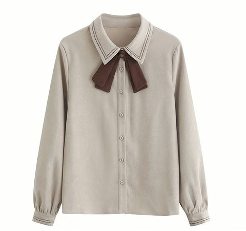 Hosenträgerrock / Bluse aus Cord-Wildleder