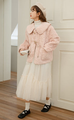 Abrigo de peluche de corderito