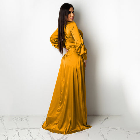 Satin High Low Flowy Maxi Dress