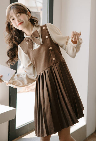 Varsity Pleated Twofer Dress