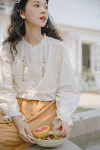 Golden Rose Embroidered Blouse