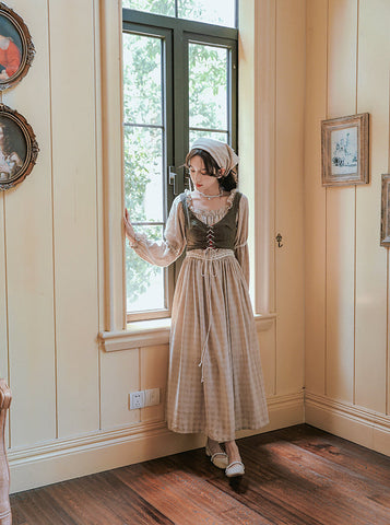 Vestido midi con corsé campestre