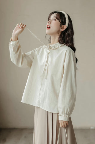 Ruffle Tie Blouse